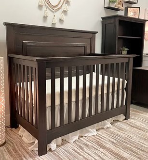 Waterford Straight Panel Conversion Crib Weathered Espresso